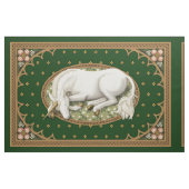 Tissu Panneau médiéval 1/4 yd Unicorne vert dormant (Fat Quarter)