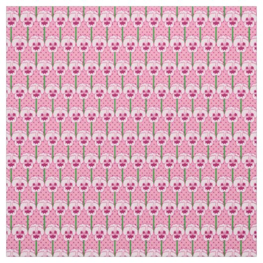 Tissu Pansies rose coquille - motif de papier peint rétr (Échantillon)