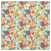 Tissu Pansies sur blanc cassé (Échantillon)