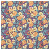 Tissu Pansies sur violet de prune (Échantillon)
