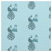 Tissu Paon Bleu Romantique (Détail)
