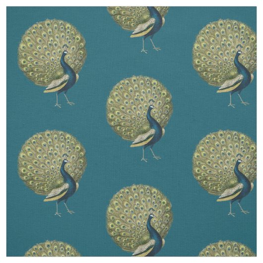 Tissu Paon vintage (Échantillon)