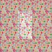 Tissu papier coupé fleurs pêche (Carreau)