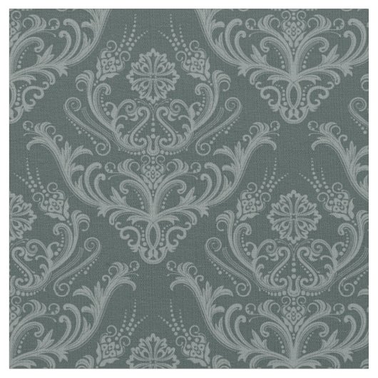 Tissu Papier peint vert fleuri damassé de luxe (Fermer)