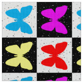 Tissu Papillon À damiers coloré (Fermer)