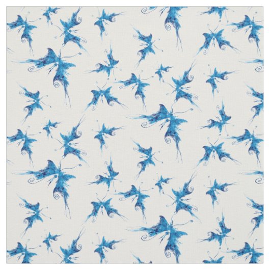 Tissu Papillon Bleu Artistique (Échantillon)