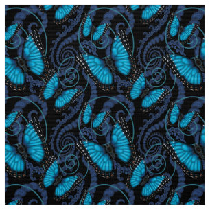 Tissu Papillon bleu de Morpho