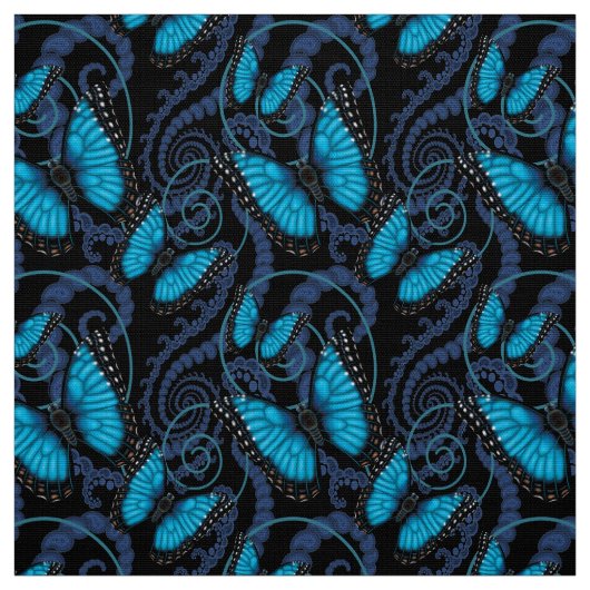 Tissu Papillon bleu de Morpho (Échantillon)