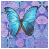 Tissu - Papillon bleu sur Hydrangea (Fermer)