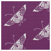 Tissu Papillon Déco Stylisé, Aubergine violet (Fermer)