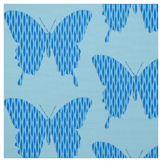 Tissu Papillon en papier peint - tons bleu (Échantillon)
