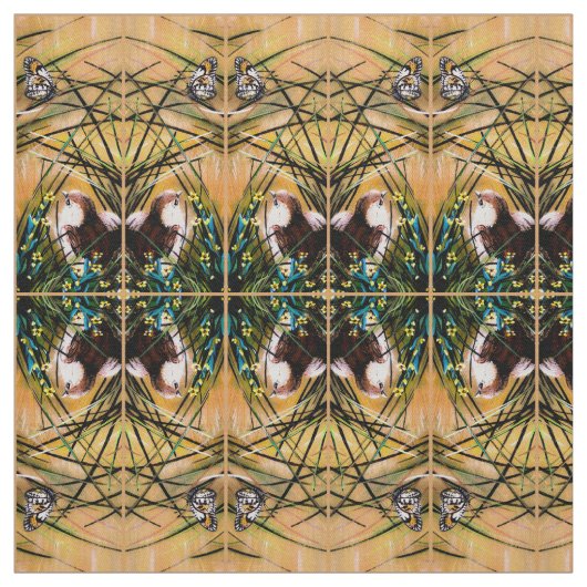 Tissu Papillon et Caille (Échantillon)