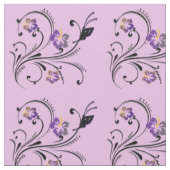 Tissu Papillon et fleurs (Fermer)