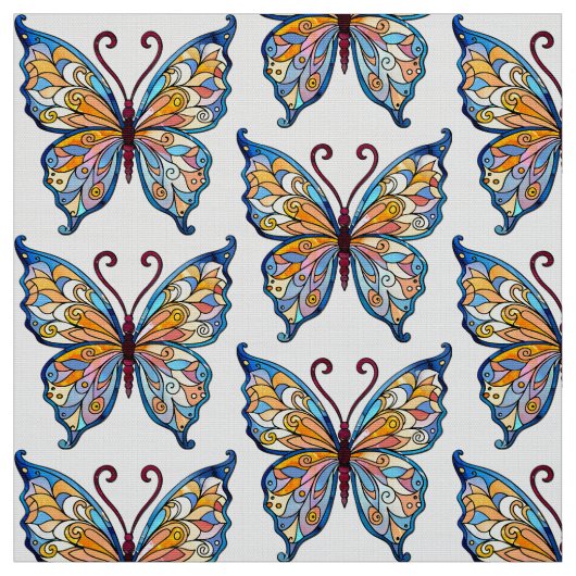 Tissu Papillon fantaisiste coloré charmant (Échantillon)