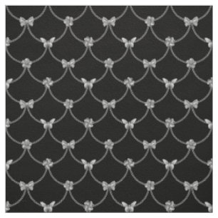 Tissu Papillon floral naturel moderne Silver de luxe