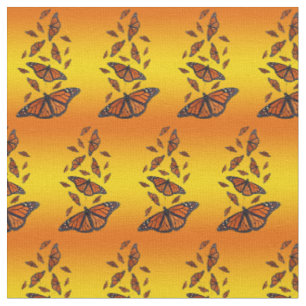 Tissu Papillon Monarque (Explosion Solaire)