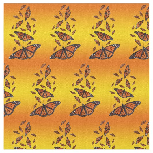 Tissu Papillon Monarque (Explosion Solaire) (Fermer)