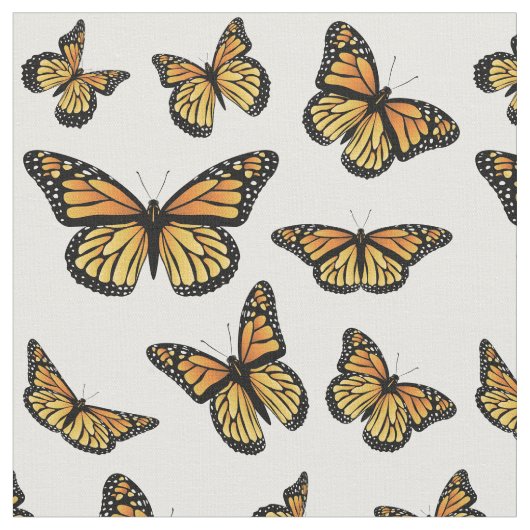 Tissu Papillon monarque orange (Fermer)