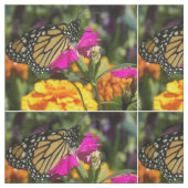 Tissu Papillon Monarque sur marigold rose (Fermer)