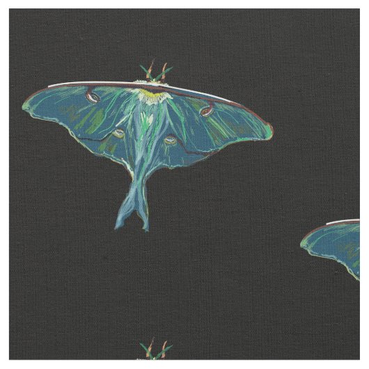 Tissu Papillon Moth Bleu (Fermer)