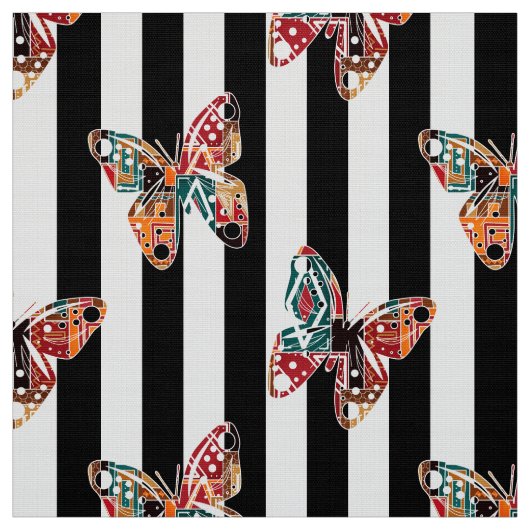 Tissu Papillon multicolore (Échantillon)