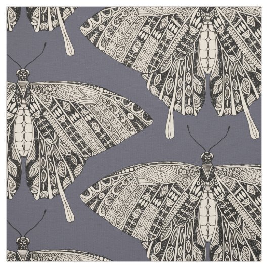 Tissu papillon noir (Échantillon)