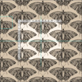 Tissu papillon noir blanc (Carreau)