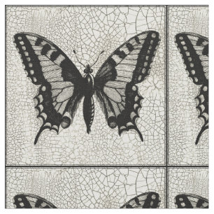 Tissu Papillon noir et blanc sur l'arrière - plan criqué