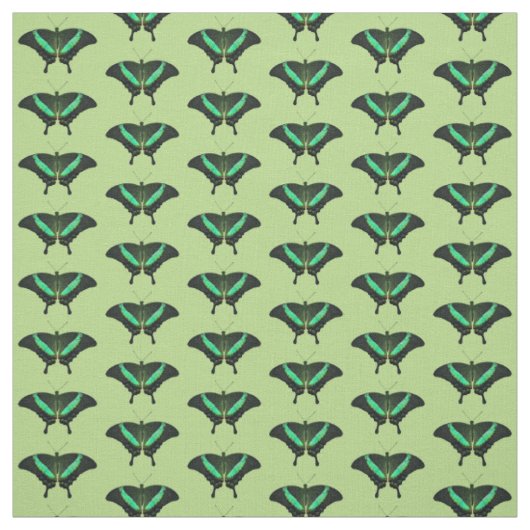 Tissu Papillon Papilio emeraude (Vert) (Échantillon)