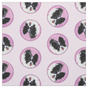 Tissu Papillon Peinture Noir et Blanc Original Chien Art