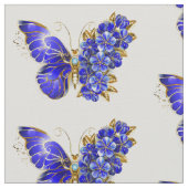 Tissu Papillon saphir à fleurs (Détail)