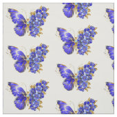 Tissu Papillon saphir à fleurs (Échantillon)