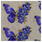 Tissu Papillon saphir à fleurs (Fermer)