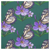 Tissu Papillon sur la fleur pourpre (Échantillon)