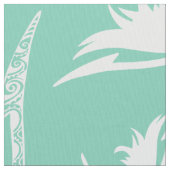 Tissu Papillons blancs Abstraits et Turquoises-verts (fermé)