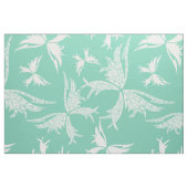 Tissu Papillons blancs Abstraits et Turquoises-verts (Fat Quarter)