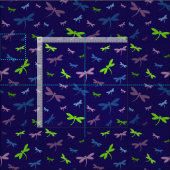 Tissu Papillons - Bleu, vert et violet (Carreau)