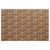 Tissu Papillons, brun, turquoise et corail (Yard)