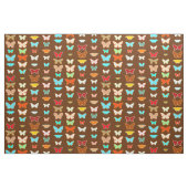 Tissu Papillons, brun, turquoise et corail (Fat Quarter)