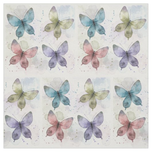 Tissu Papillons d'aquarelle (Échantillon)