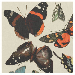 Tissu Papillons d'insectes Vintages sur arrière - plan b