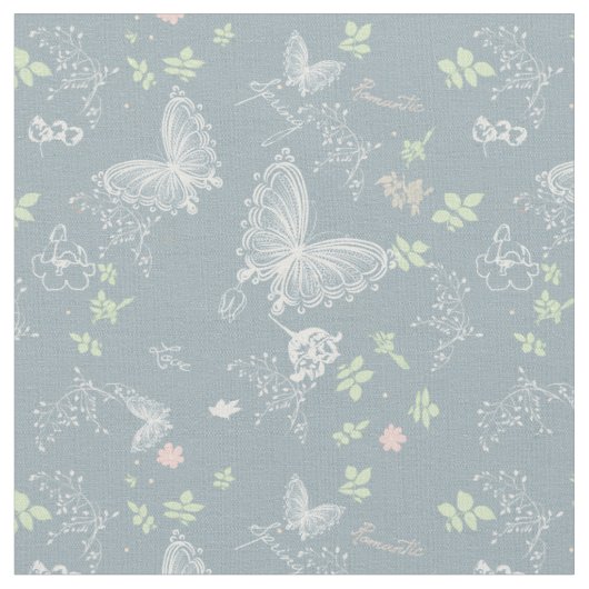 Tissu Papillons en dentelle blanche (Fermer)