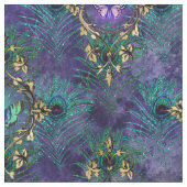 Tissu Papillons encadrés et plumes de paon (Fermer)