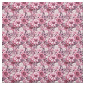 Tissu Papillons et Fleurs dans des tons roses variés (Échantillon)