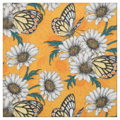 Tissu Papillons Jézabel et fleurs marguerites (Échantillon)