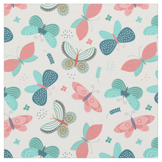 Tissu Papillons Pastel (Fermer)