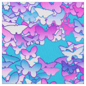 Tissu Papillons, violet et turquoise (fermé)