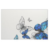 Tissu Papillons volants bleus Morpho (Fat Quarter)