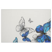 Tissu Papillons volants bleus Morpho (Fat Quarter)