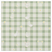 Tissu Pâques Rabbit Poulet Vert Plaid Motif (Fermer)